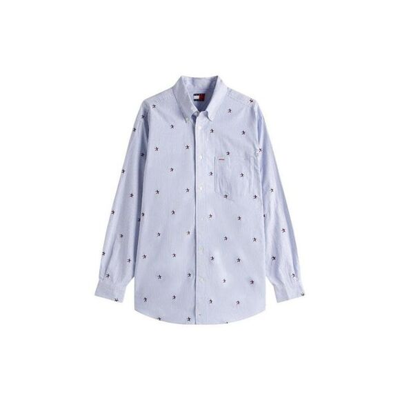 Tommy Hilfiger Jeans Embroidered Star Long Sleeve Shirt Women light blue Shirts